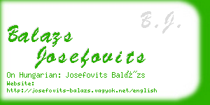 balazs josefovits business card